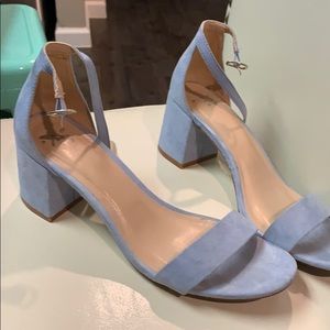Light blue suede sandals